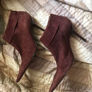 BCBG Brown Suede Ankle Bootie